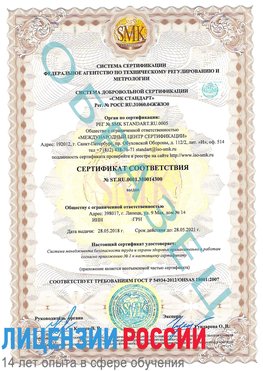 Образец сертификата соответствия Усолье-Сибирское Сертификат OHSAS 18001